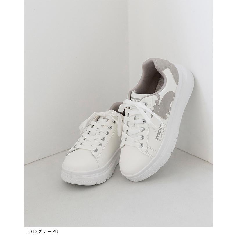 moz（モズ） スニーカー 紐あり ぺたんこ靴 レディース ミドルヒール