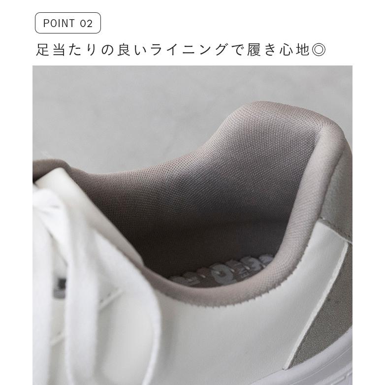 moz（モズ） スニーカー 紐あり ぺたんこ靴 レディース ミドルヒール