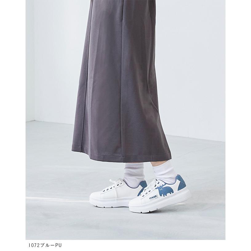 moz（モズ） スニーカー 紐あり ぺたんこ靴 レディース ミドルヒール
