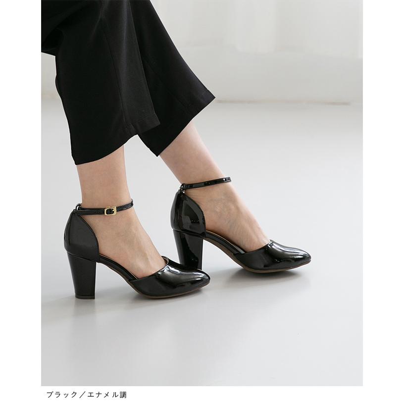 走れる パンプス 歩きやすい レディース ストラップ 幅広 ポインテッドトゥ 7.5cm 4e 結婚式 入学式 送料無料 | menue | 22