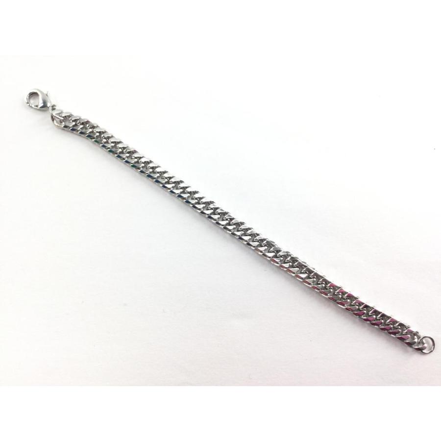 喜平 ブレスレット 真鍮製 合金メッキ M 全長18cm シルバー 送料250円