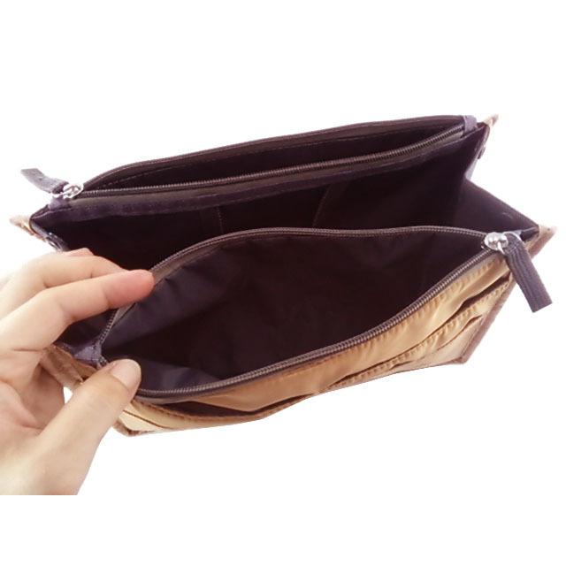 バッグインバッグ 横28.5x縦18xマチ10cm ブラウン 送料250円