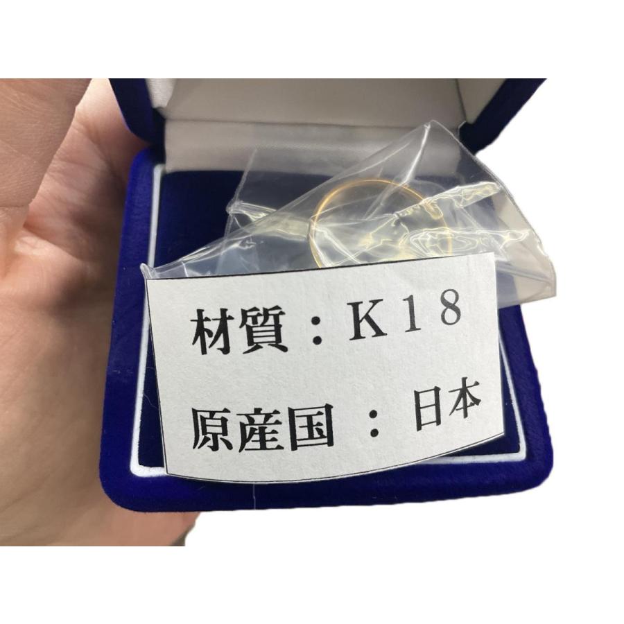K18 平打ちリング 17号 5.3g 18金 ゴールド 指輪 幅広 シンプル メンズ レディース 新品保管品の画像
