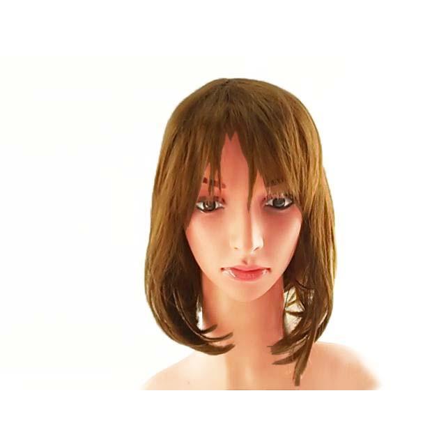 ウィッグ ずれにくい 小顔 耐熱毛 セミロング ハニーブラウン 