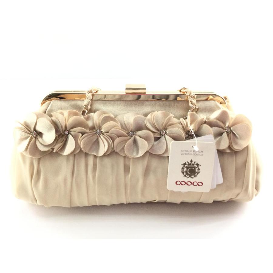 COOCO がま口パーティーバッグ クーコ 2WAY ハンドバッグ オーガンジー  