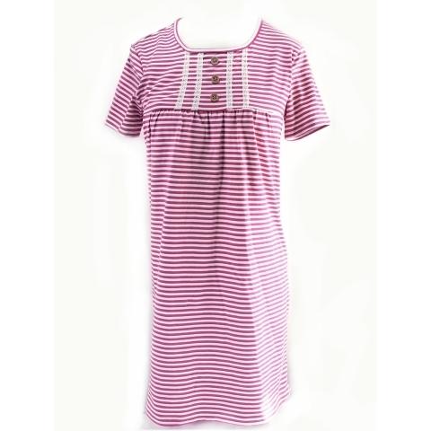 カップ付きレースワンピース M ピンクボーダー 楽ちん部屋着 送料250円 本物品質の