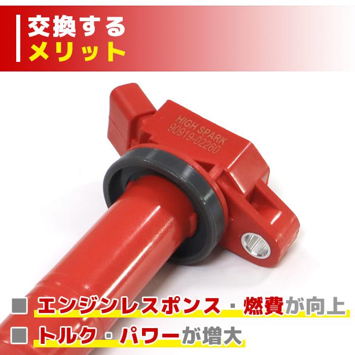 トヨタ カローラアクシオ NZE161 強化イグニッションコイル 4本 半年