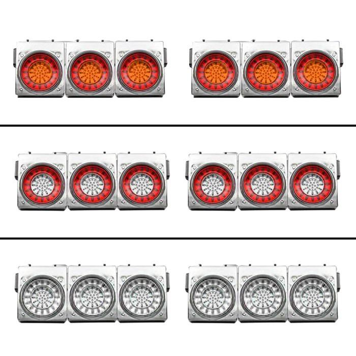 全国送料無料 24V 汎用 フル LED 46発 丸型 テール 6個セット