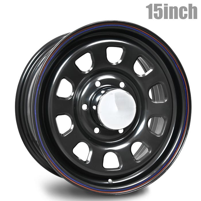 デイトナ 15インチ ホイール 15×6.5 +38 6H 139.7 ブラック レッド