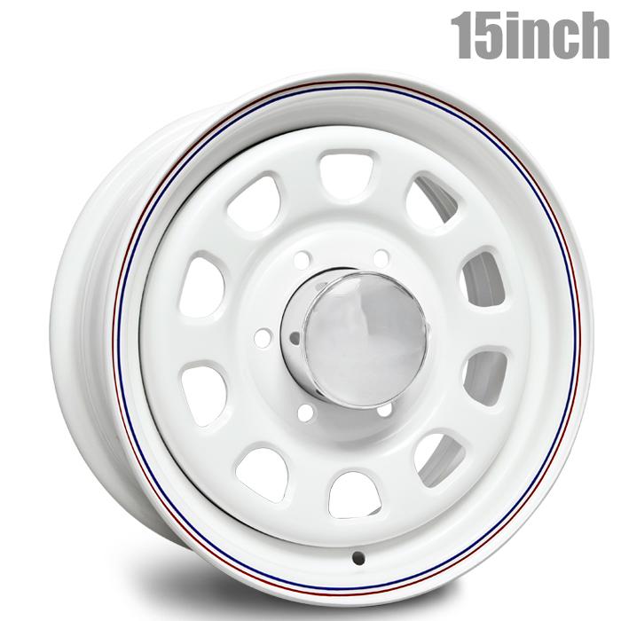 デイトナ 15インチ ホイール 15×6.5 +38 6H 139.7 ホワイト レッド 