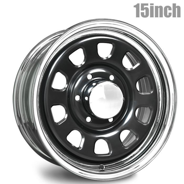 デイトナ 15インチ ホイール 15×6.5 +38 6H 139.7 ブラック クローム
