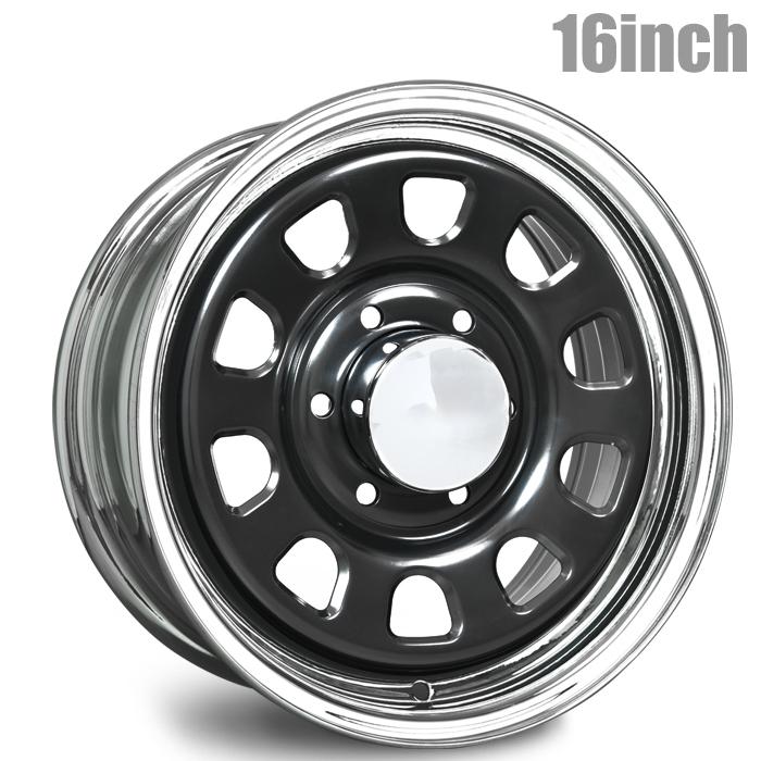 デイトナ 16インチ ホイール 16×6.5 +38 6H 139.7 ブラック クローム