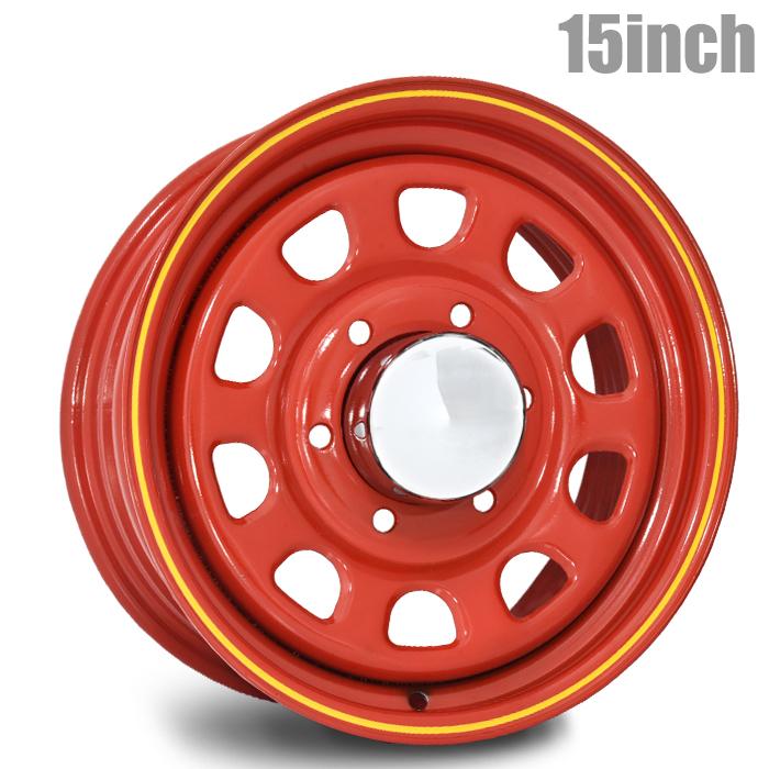 デイトナ 15インチ ホイール 15 × 6.5J +38 6H 139.7 レッド 4本