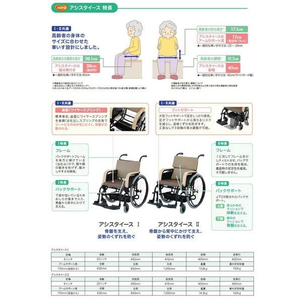 福島県内限定商品 ピジョンタヒラ 車いす アシスタイース2 202060AA