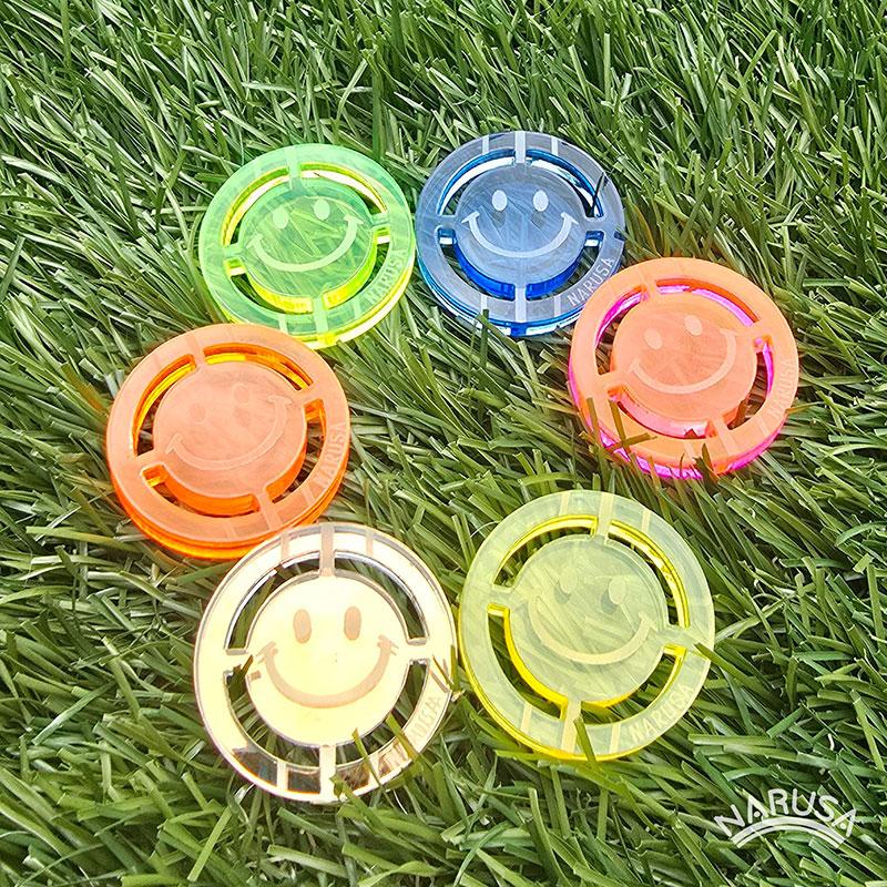 メール便】NARUSA ニコちゃん ゴルフマーカー 6種 蛍光アクリル ミラー