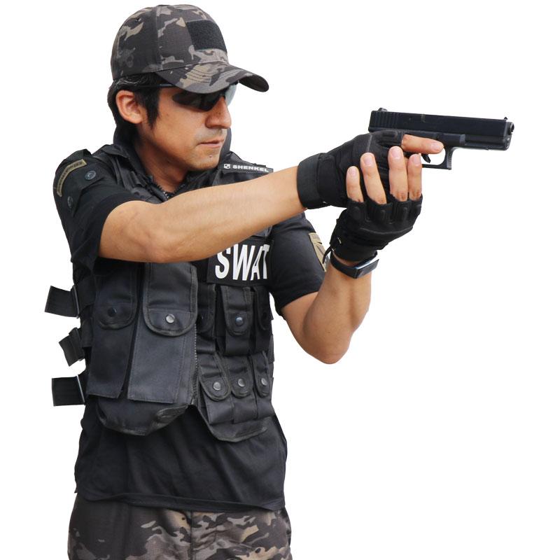 SWAT 6点セット マルチカムブラック M 半袖Tシャツ 迷彩ボトム 帽子