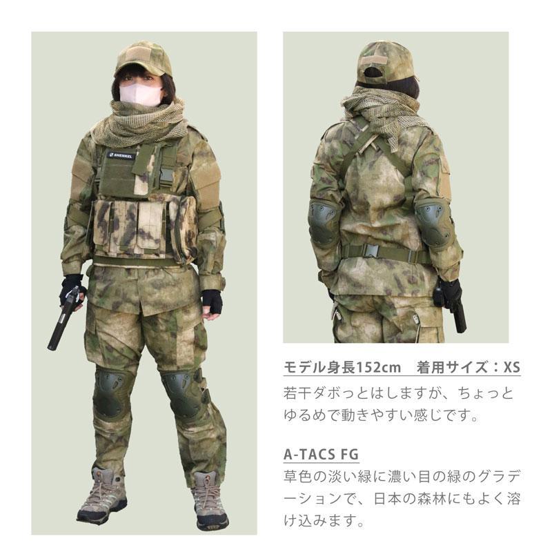 SHENKEL 小さいサイズ A-TACS FG 5点セット XS/S 迷彩服上下 ベスト パッド 帽子 スカーフ レディース 女性 細身の男性｜outsiders｜06