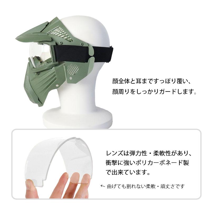 SHENKEL フルフェイス シューティングマスク ゴーグル レンズタイプ BK