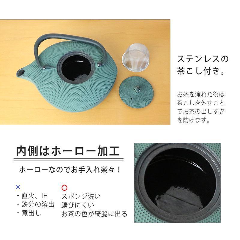 奥州 南部鉄器 急須 南部形かわせみ 6色 1.0L ホーロー加工あり 茶こし