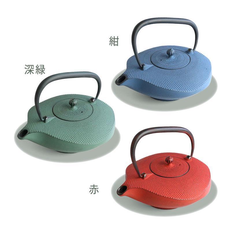 奥州 南部鉄器 急須 南部形かわせみ 6色 1.0L ホーロー加工あり 茶こし