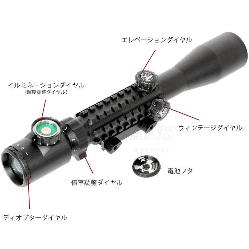 ANS Optical C3-9x40EGB 可変ズーム トリプルレール ライフル