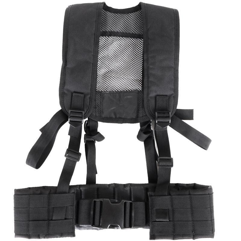 SHENKEL シェンケル タクティカルベスト サスペンダータイプ モールシステム対応 ブラック チェストリグ ベスト vest029