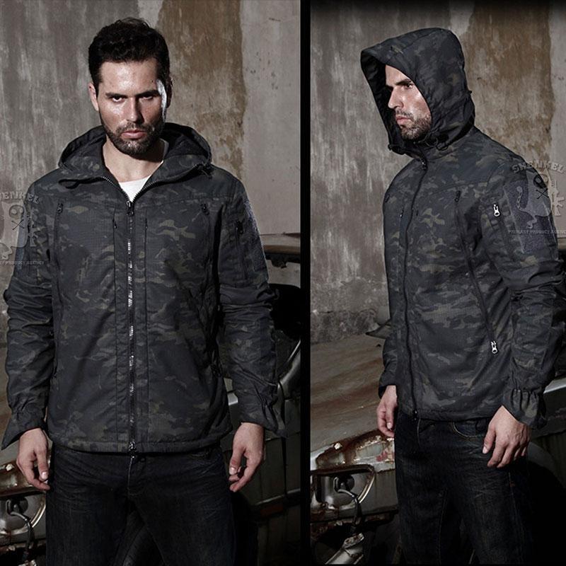 SHENKELミリタリー 迷彩 タクティカル パーカー 裏メッシュ 15ポケット