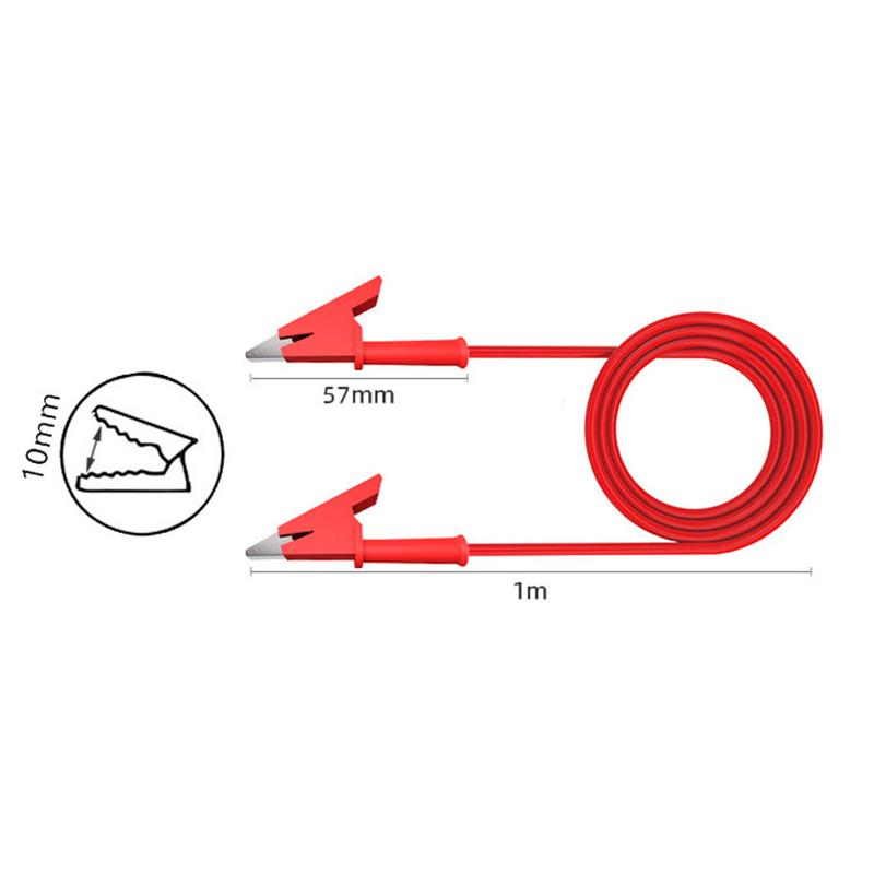ワニ口クリップ電気テストリードセット 1m 赤黒 2本組 両端ワニ口ワイヤ 15A 絶縁体クリップ付き 電気テスト 試験用 フレキシブル銅ケーブル |  | 04