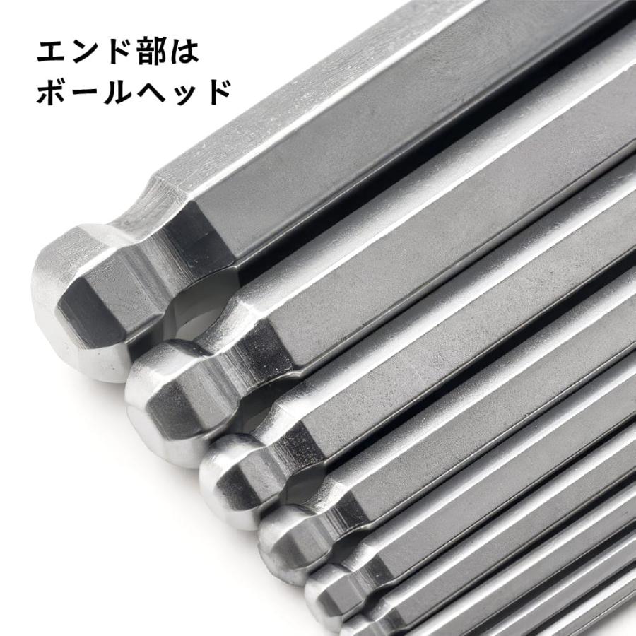 六角レンチ セット ロング ６角ボールポイント L型 1.5/2/2.5/3/4/5/6/8/10mm ロング 精密 9本組 |  | 01