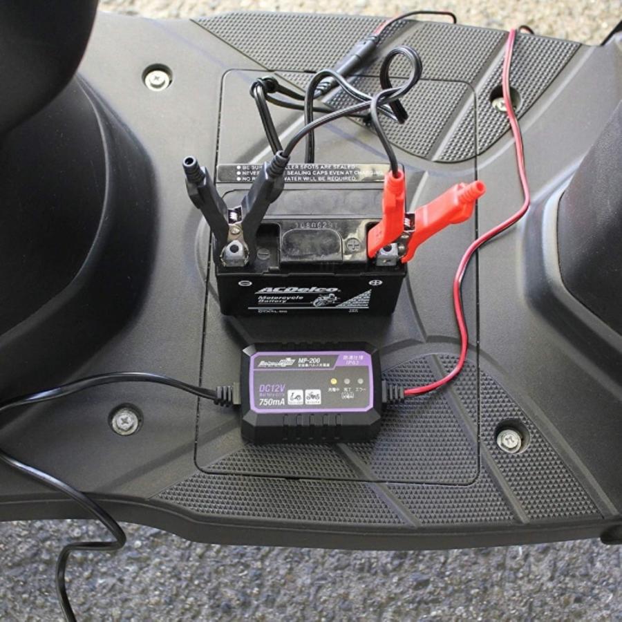 Meltec メルテック 全自動パルス充電器 DC12V 0.75A バイク MP-200 カー用品 大自工業 12V/750mA | メルテック | 09