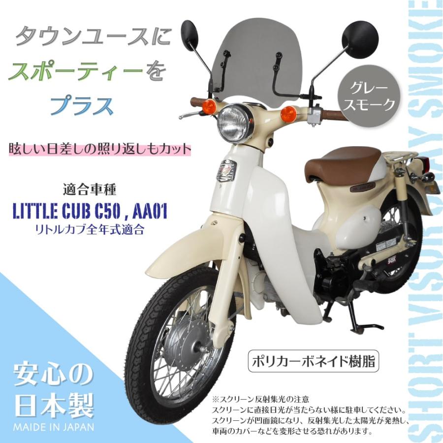 ホンダ リトルカブ専用 ショートバイザー グレースモーク SV-LT-05S 