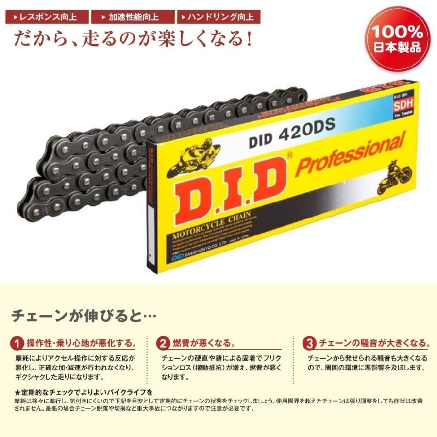 DID 420DS-102L スタンダード強化チェーン　大同工業　スーパーカブ｜outstanding｜03