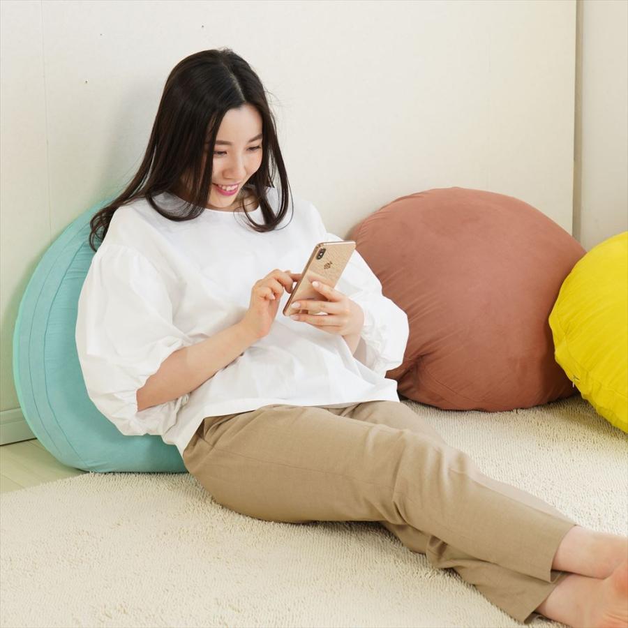 ビーズクッションカバー M シュクレ 63rcm 使い勝手の良い 替えカバー ストレッチ リバーシブル 2種類の生地 体にフィット おうち時間 ふわふわ のびる生地 洗える すべすべ