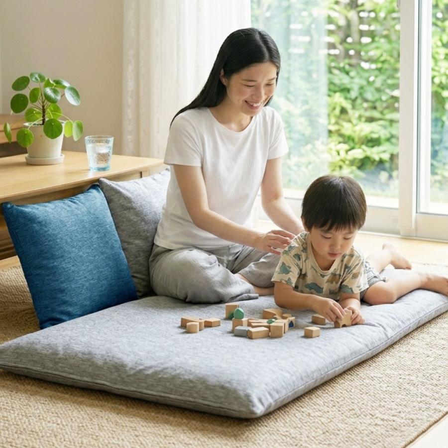 金鵄（きんし） 長座布団カバー 60×110 接触冷感 夏用 洗える ひんやり