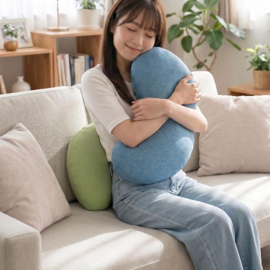 クッション 背もたれ 接触冷感 夏用 ひんやり もちもち お昼寝 腰当て 30x45 マシュマロビーンズ 日本で綿入れ マルモア | 金鵄 | 15