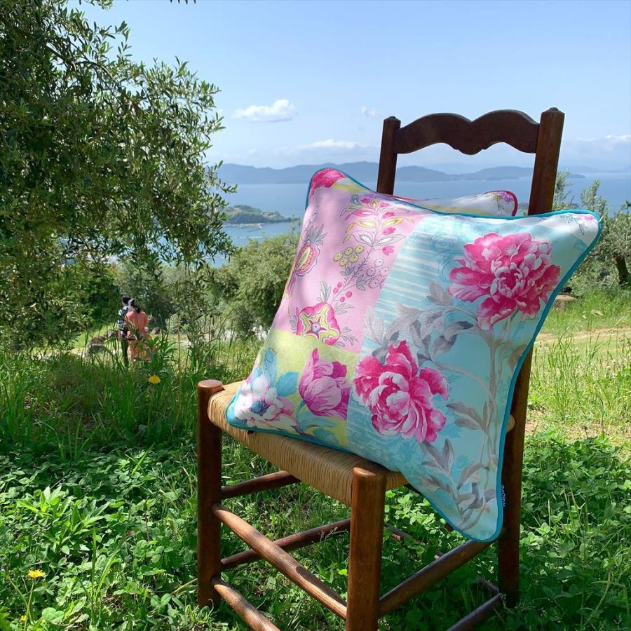 クッションカバー インポート 45x45 スペイン製 テリー 花柄 パッチワーク 花更紗 おしゃれ 高級感 ターコイズ オレンジ エレガンス 送料無料 アウトスタイル Pro 通販 Yahoo ショッピング