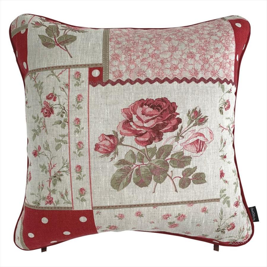 バラの花柄 クッションカバー 約45cm　ラスト1点 Out Style クッションカバー 45×45 おしゃれ 高級感 インポート 輸入