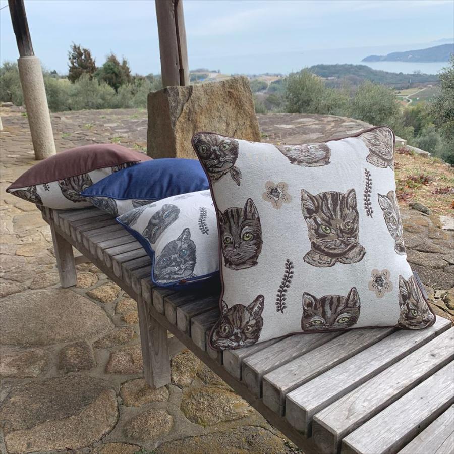 新品　ナタリーレテ　クッションカバー　ハウス　ゴブラン　45×45cm　猫　ねこ 新品 ナタリーレテ クッションカバー ハウス ゴブラン 45×45cm