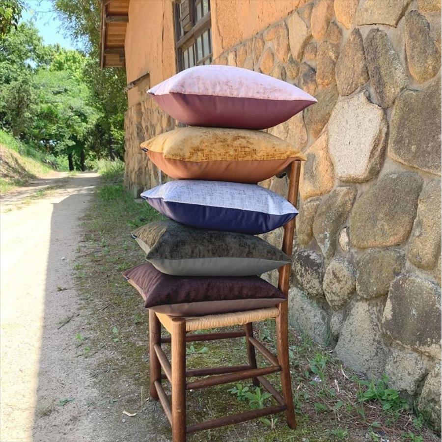 クッションカバー 45x45 おしゃれ 高級感 無地 輸入生地 トルコ製 インポート ベルベット シャビーシック パラドール | Out Style | 06
