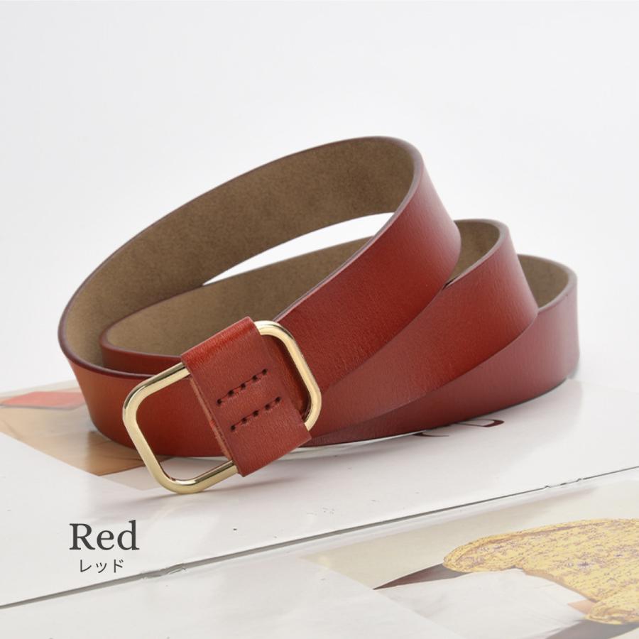 ベルト レディース 本革 穴なし おしゃれ 白 黒 革 太め 女性 スクエアバックル ゴールド シンプル サイズ調整 無段階 調節 | ブランド登録なし | 11
