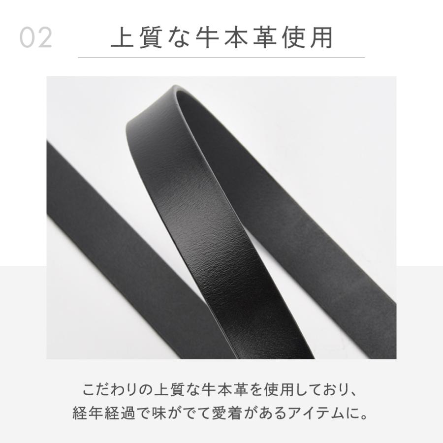 ベルト レディース 本革 穴なし おしゃれ 白 黒 革 太め 女性 スクエアバックル ゴールド シンプル サイズ調整 無段階 調節 | ブランド登録なし | 04