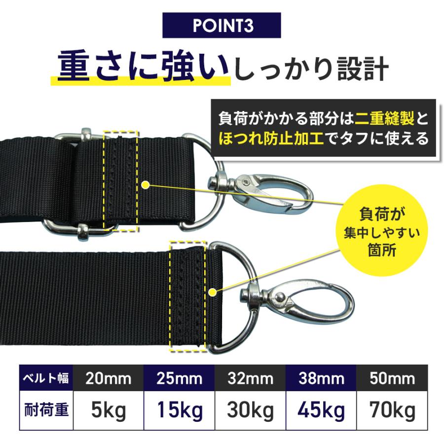 ショルダーベルト ショルダーストラップ 太め バッグ 付け替え メンズ 黒 肩パッド 交換 単品 幅広 | ブランド登録なし | 04