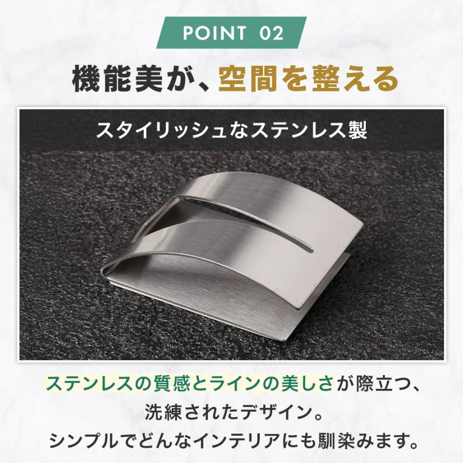 タオル掛け ステンレス 壁 傷つけない 洗面所 たおるかけ タオルホルダー タオルクリップ おしゃれ トイレ | ブランド登録なし | 03
