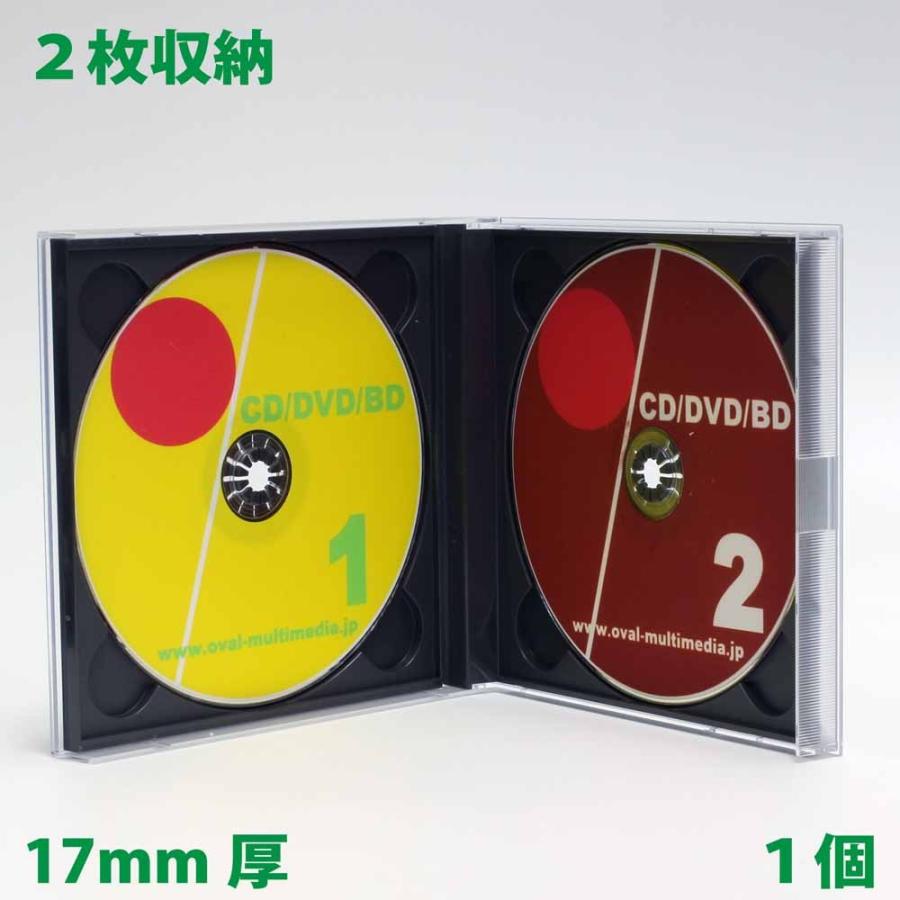 99円 【​限​定​販​売​】 日本製17mm厚の貴重なケース CD DVD Blu-rayDiscを2枚収納DUOケース ブラック 1個