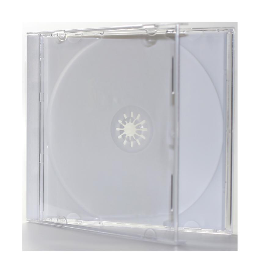 CDケース 10mm厚1枚収納ジュエルケースホワイト ケースクリア・ホワイトトレイ 3個 標準ケース 白色｜ovalmultimedia｜02