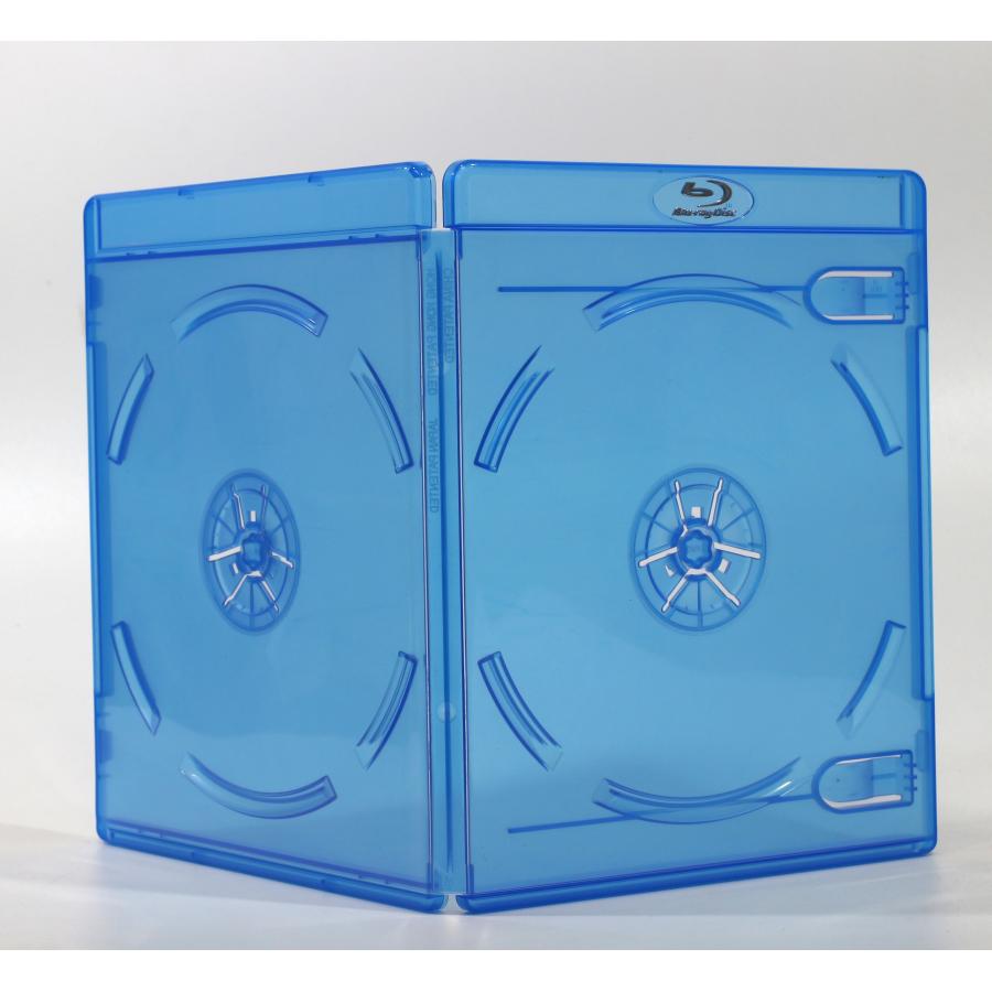 ブルーレイケース 薄型2枚収納 クリアブルー 11mm厚 ロゴ有 10個