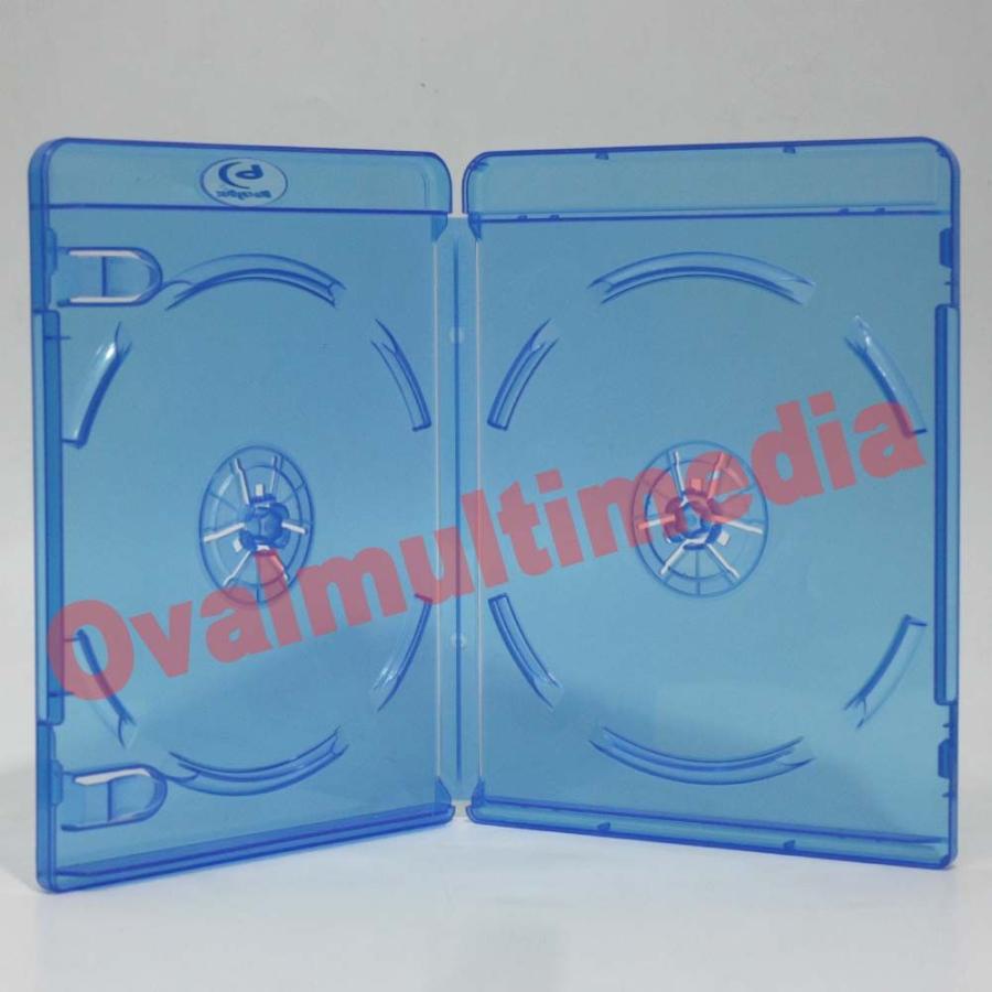 ブルーレイケース 2枚収納 標準サイズ クリアブルー 1個 13mm厚に2枚