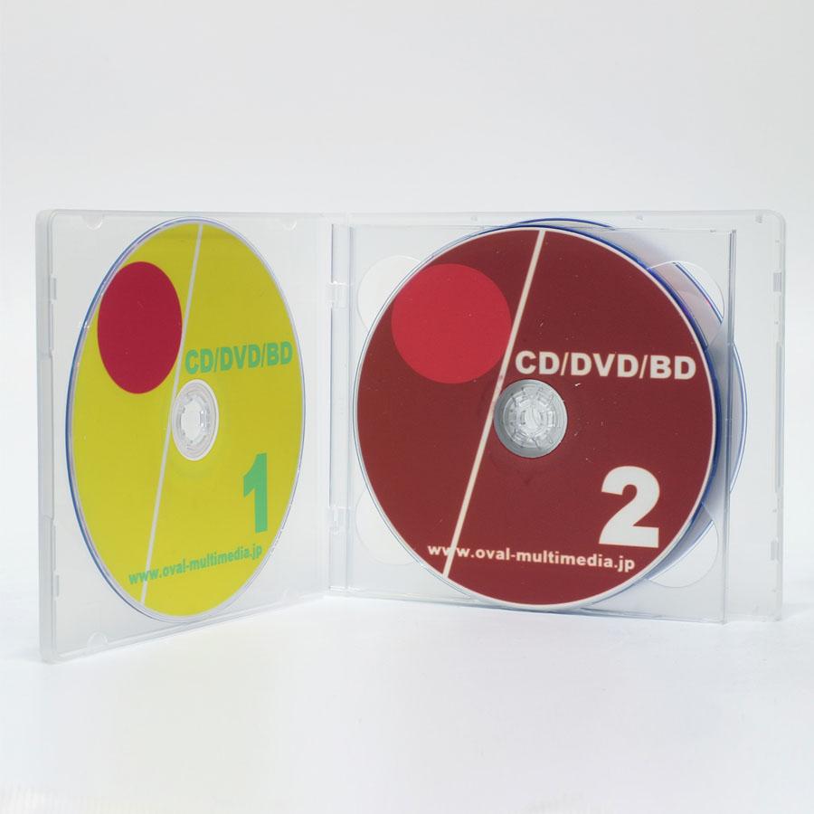 CDケース 10mm厚PP 4枚収納ケース クリア 1個 PPとPSのハイブリッド