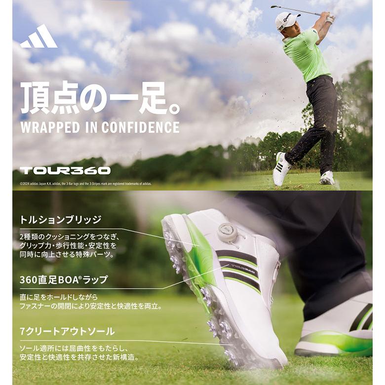 アディダス ゴルフシューズ TOUR360 24 BOA (IF0251) ツアー360 24 ボア 2024年モデル メンズ ゴルフ ダイヤル調整式 ソフトスパイクシューズ adidas｜ovdgolfshop2｜02