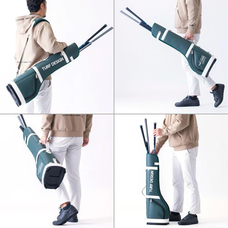 最終セール　オマケ付　TURF DESIGN キャディバッグ　ミニバッグ内蔵 朝日ゴルフ用品 朝日ゴルフ TURF DESIGN ターフデザイン ミニキャディ